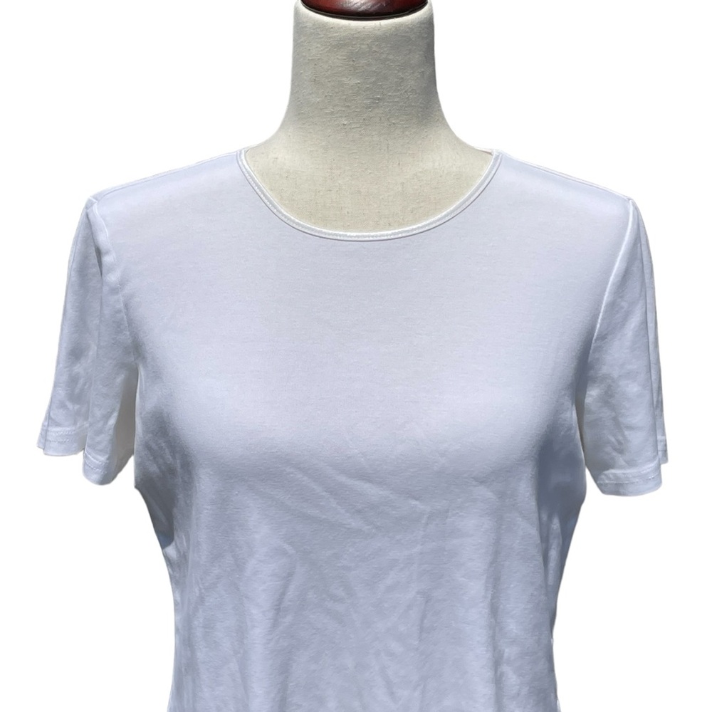 Christopher & Banks 100% cotton white classic tee with elevated neckline M - Picture 7 of 16